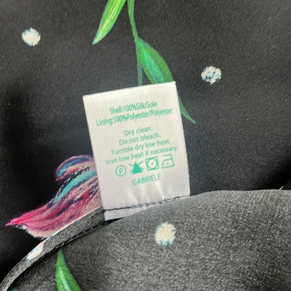 RIXO London Gabrielle Dress, Ruffled Floral Print Silk Maxi Dress Size XL - Picture 12 of 16